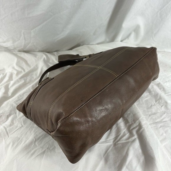 Genuine vintage FOSSIL large brown leather tote bag - Picture 8 of 15